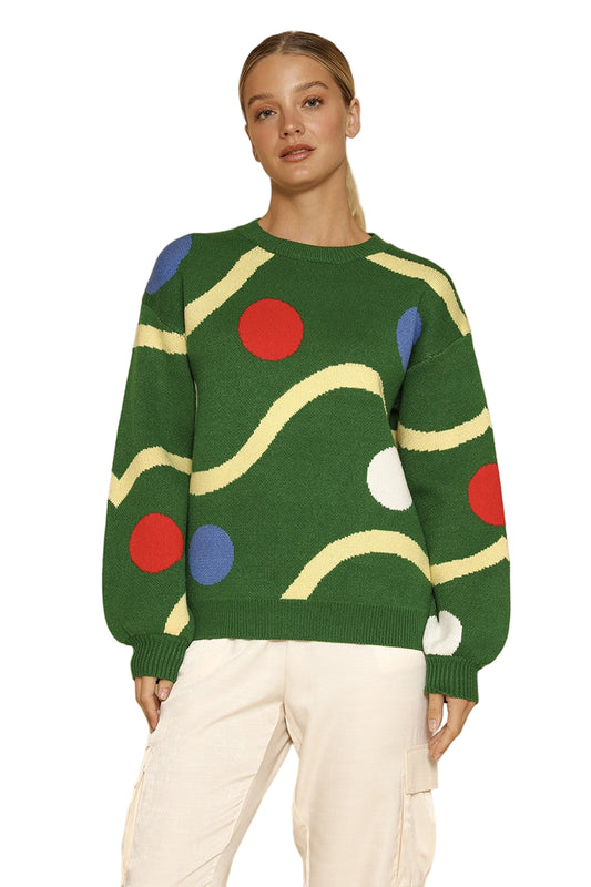 Christmas Tree Ornament Knit Sweater