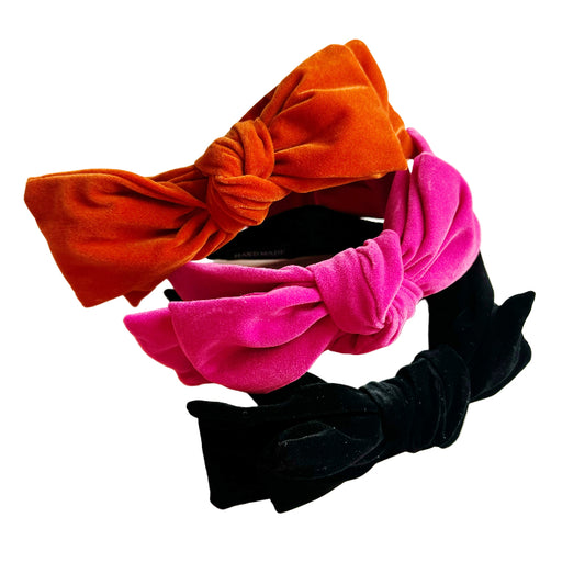 Structured Velvet Bow Headband