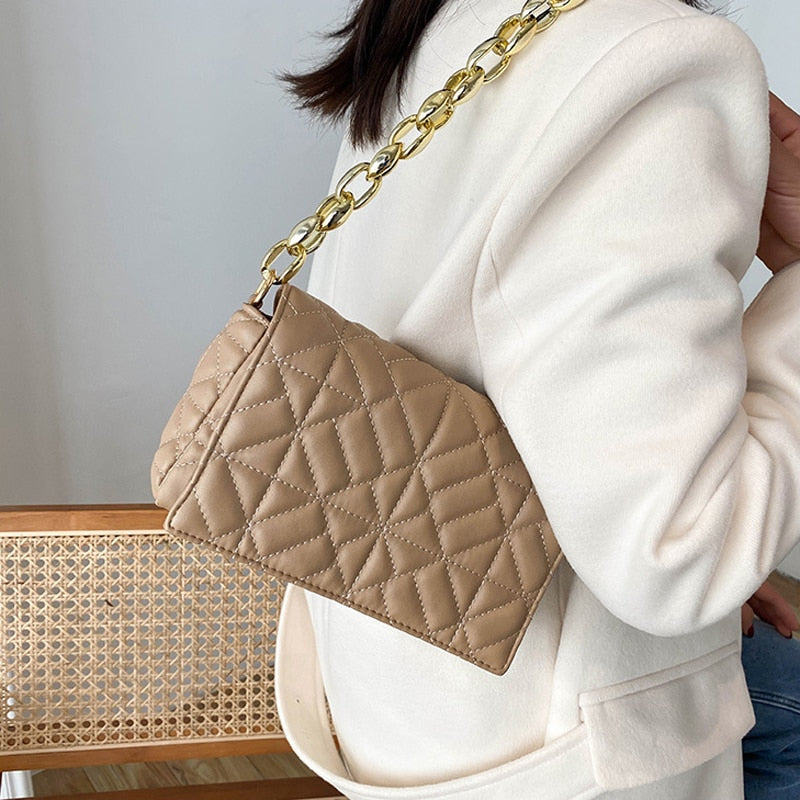 Plaid Chain Shoulder Bag