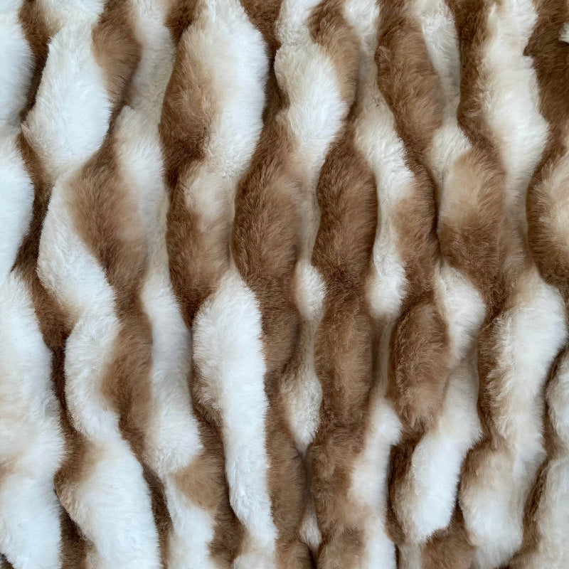 White Taupe Snow Chinchilla Faux Fur Throw