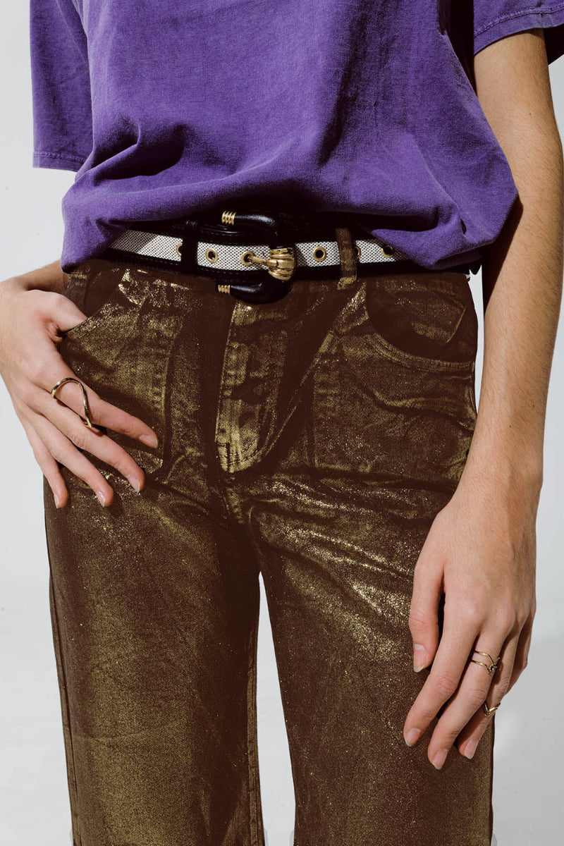 Golden Glow Straight Jeans