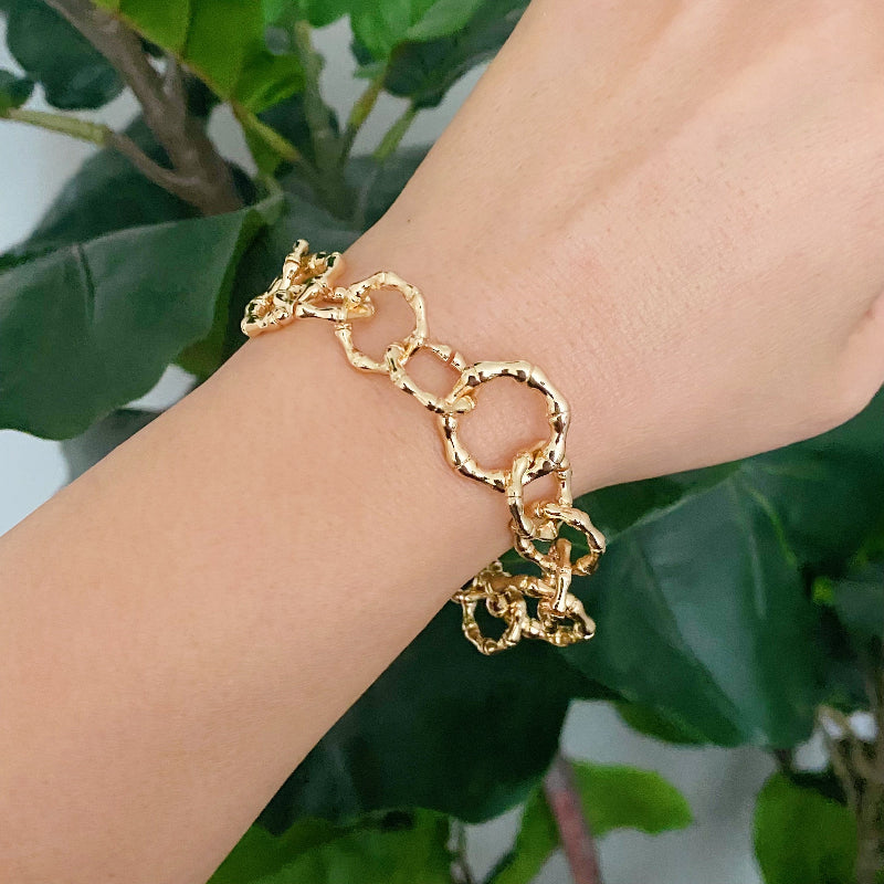 Coastal Bamboo Linked Chain Bracelet