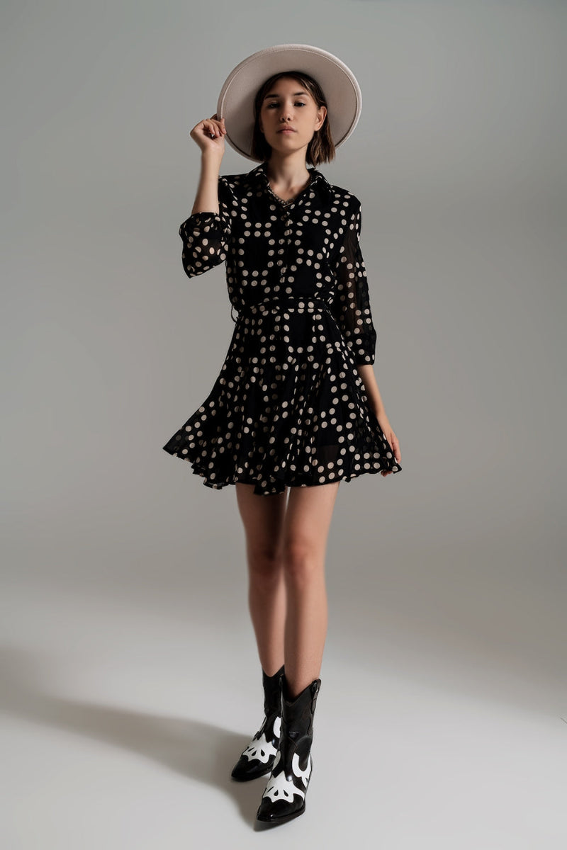 Polished Polka Dot Mini Dress