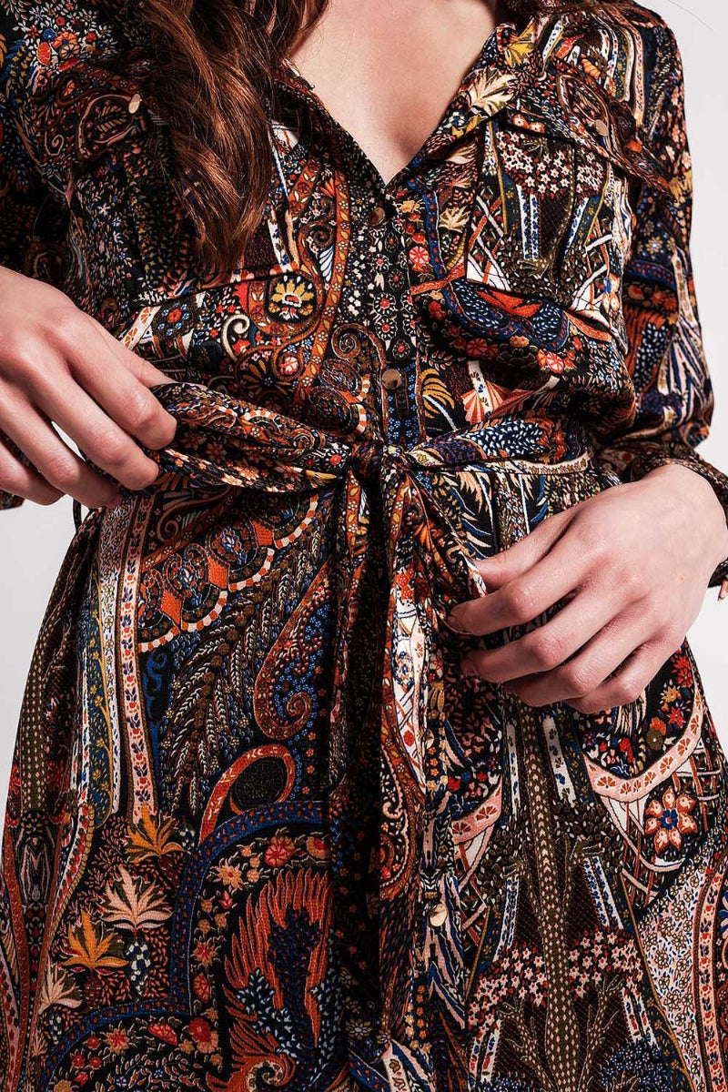 Midnight Paisley Mini Dress
