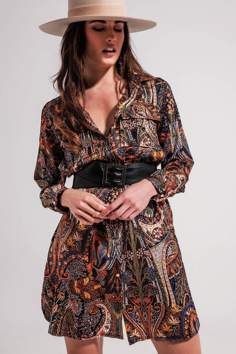 Midnight Paisley Mini Dress