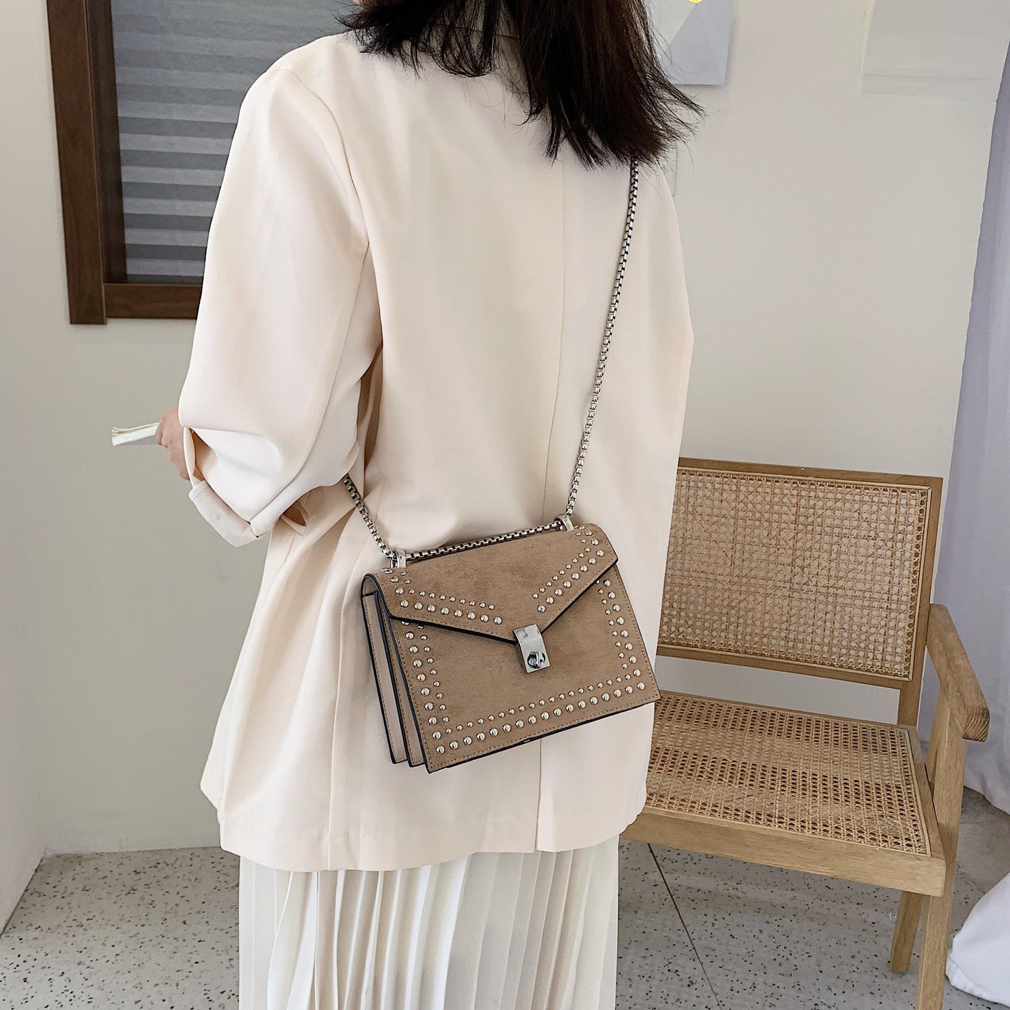 Rivet Chain Shoulder Bag