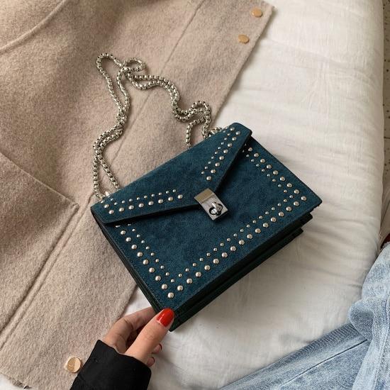 Rivet Chain Shoulder Bag