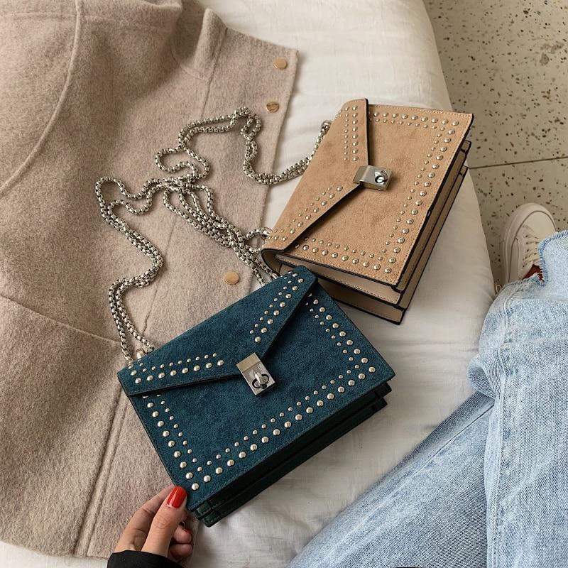 Rivet Chain Shoulder Bag