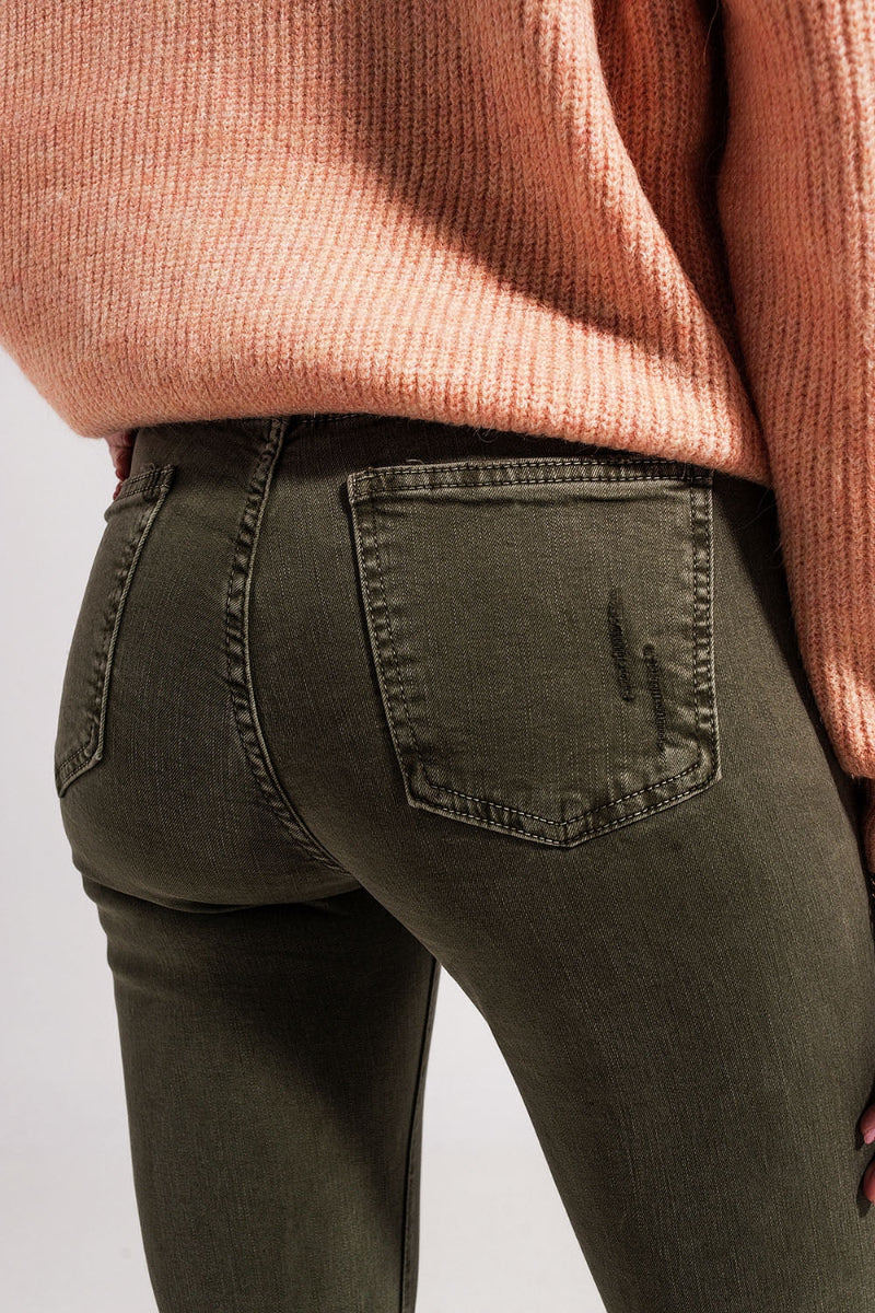 Emerald Ripped Skinny Jeans