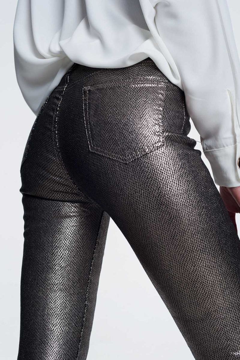 Silver Snake Skinny Trousers