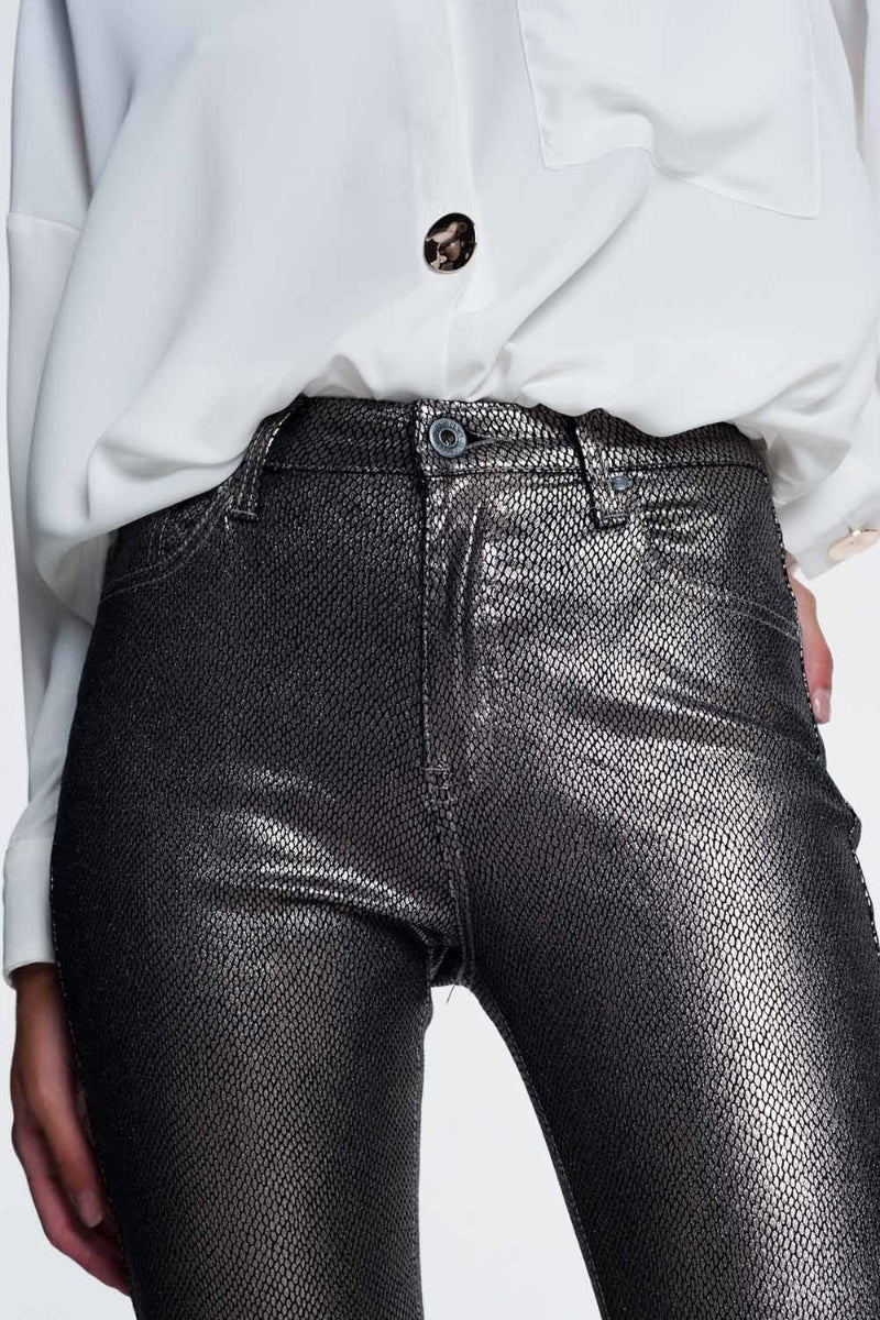 Silver Snake Skinny Trousers