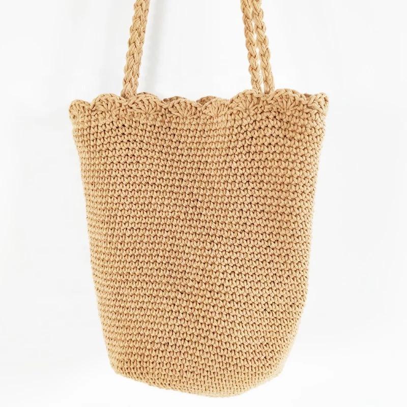 Scalloped Knit Tote Bag