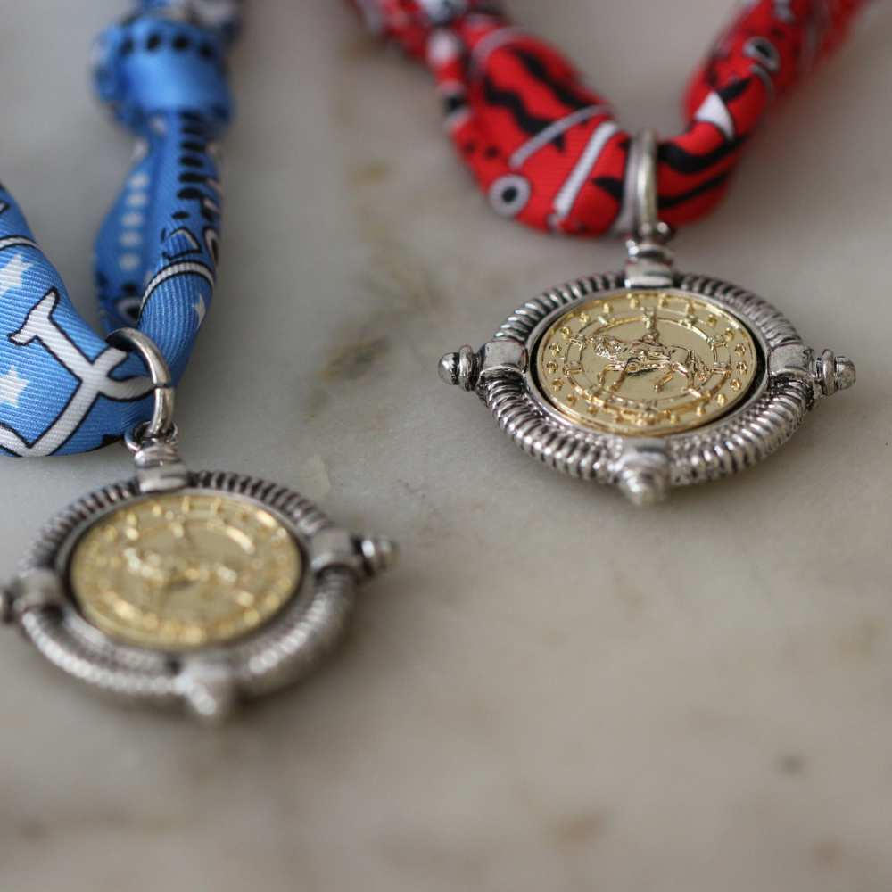 Western Coin Scarf Necklace