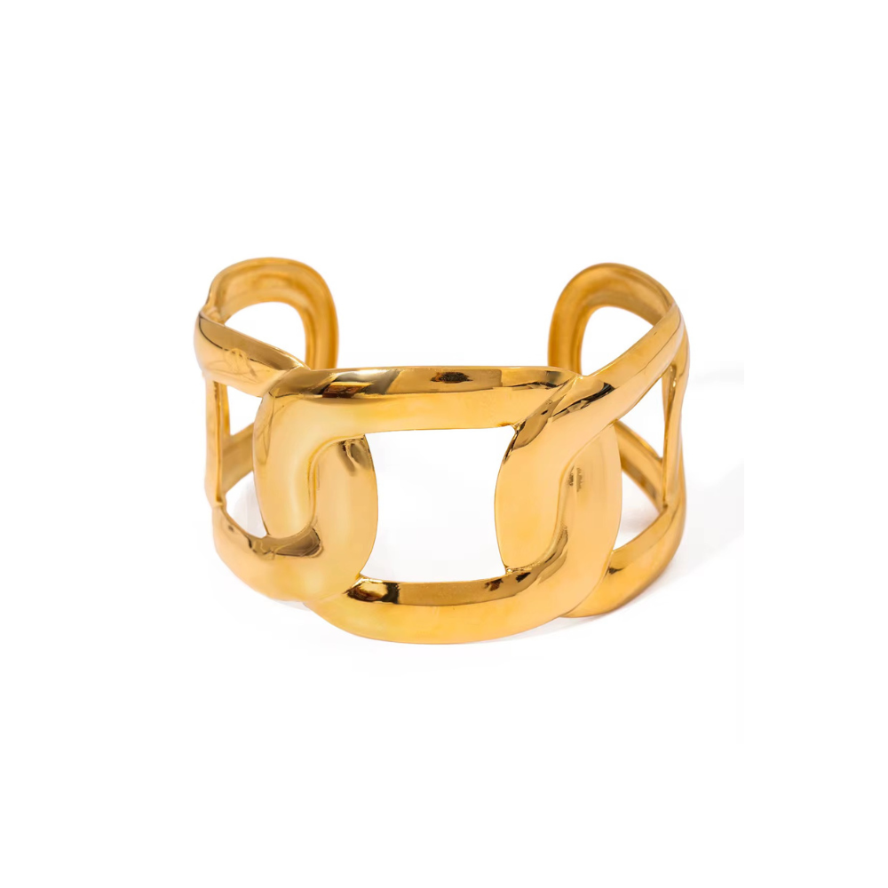 Harbor Link Gold Cuff Bracelet