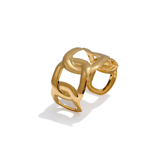 Harbor Link Gold Cuff Bracelet