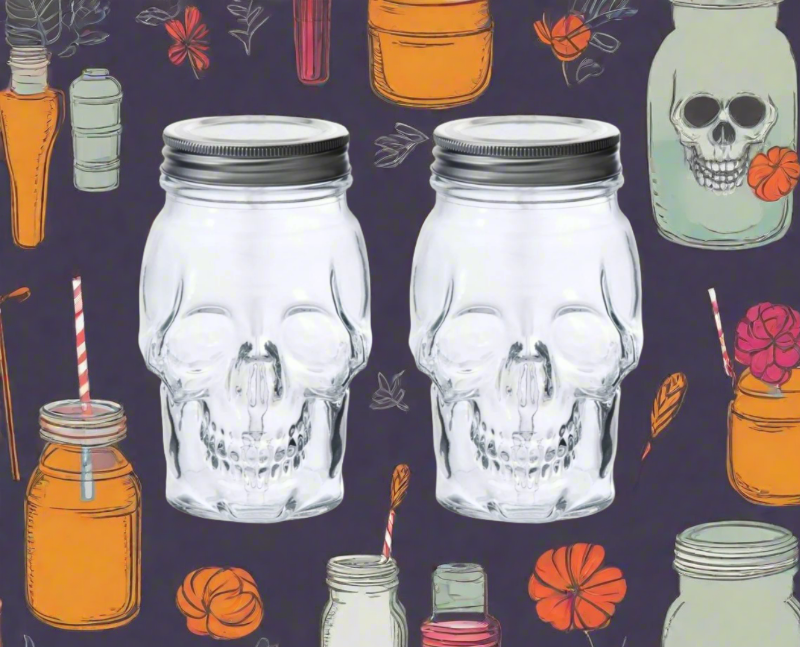 Skull Mason Jar | Set of 2