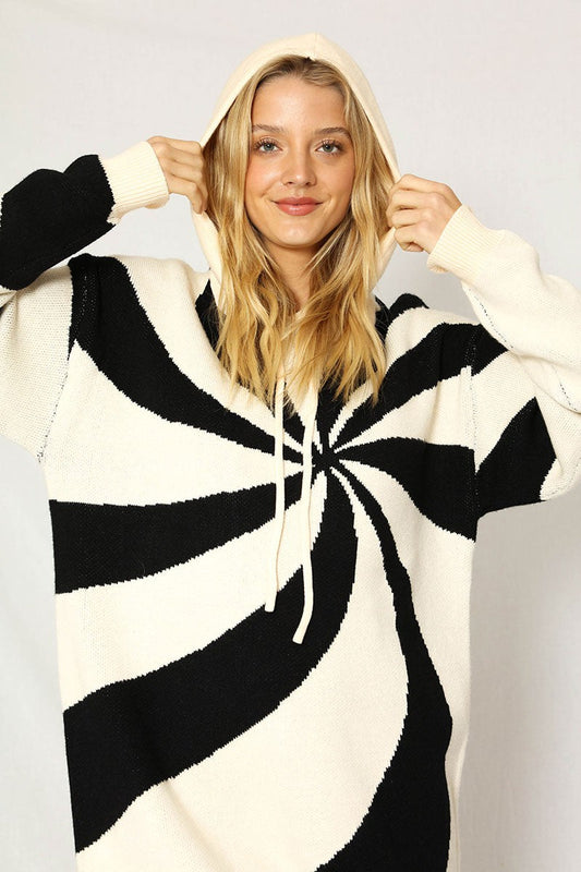 Mod Swirl Hoodie Dress