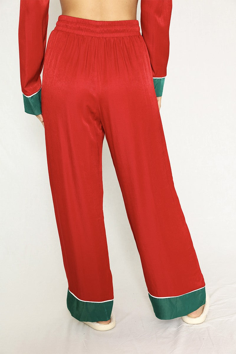 Festive Satin Pajama Set