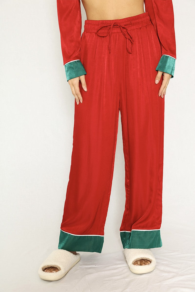 Festive Satin Pajama Set