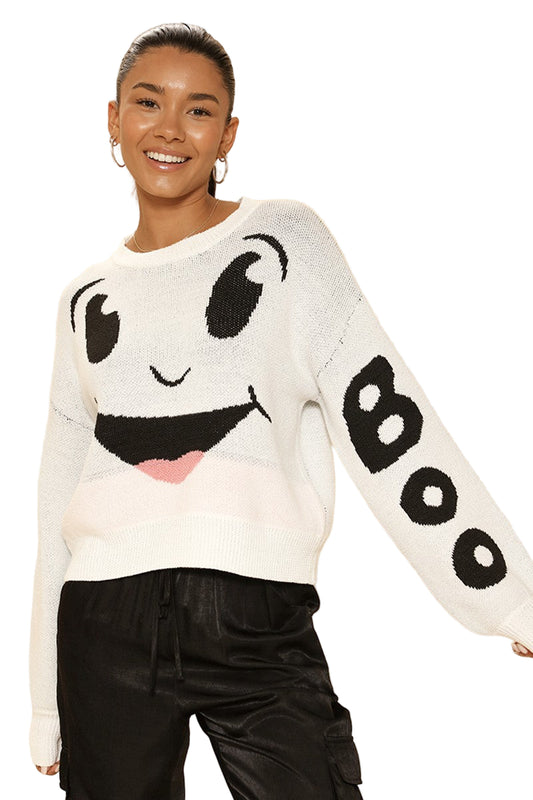 Spooky Smiles Ghost Sweater