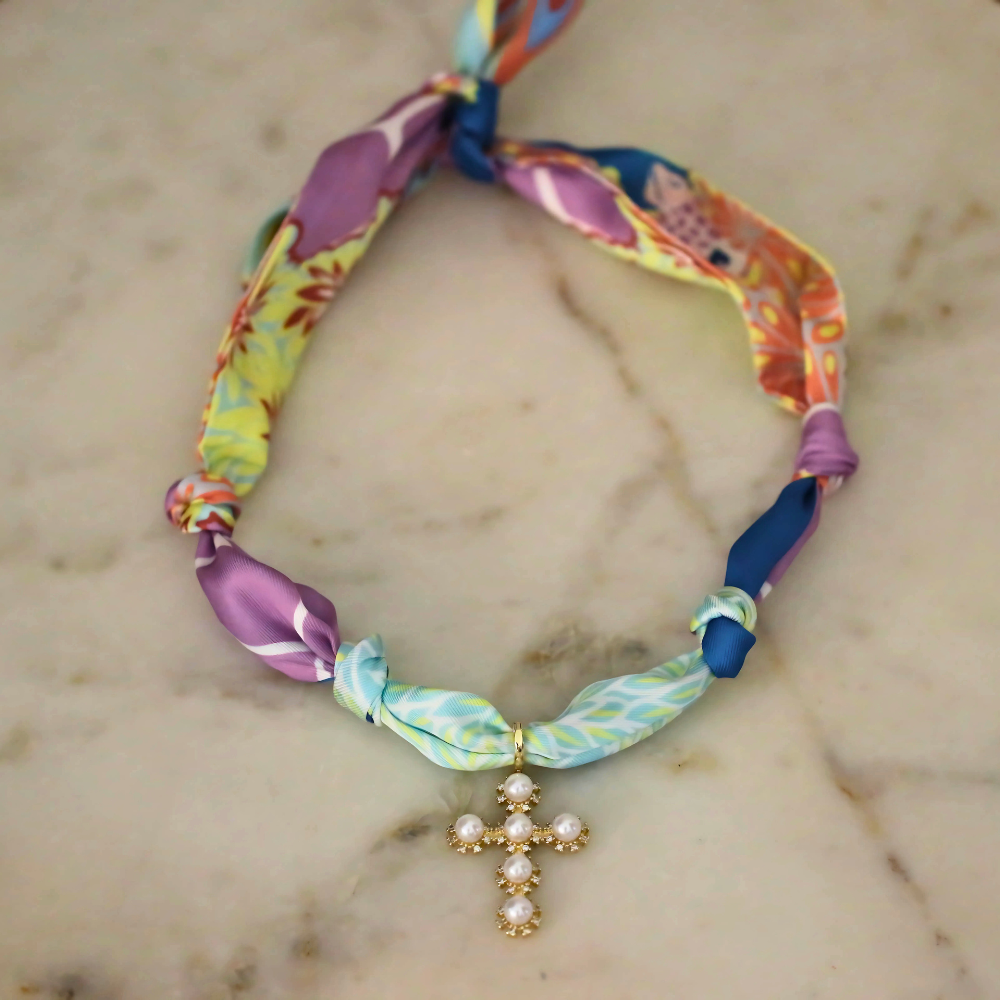 Sunset Garden Scarf Necklace