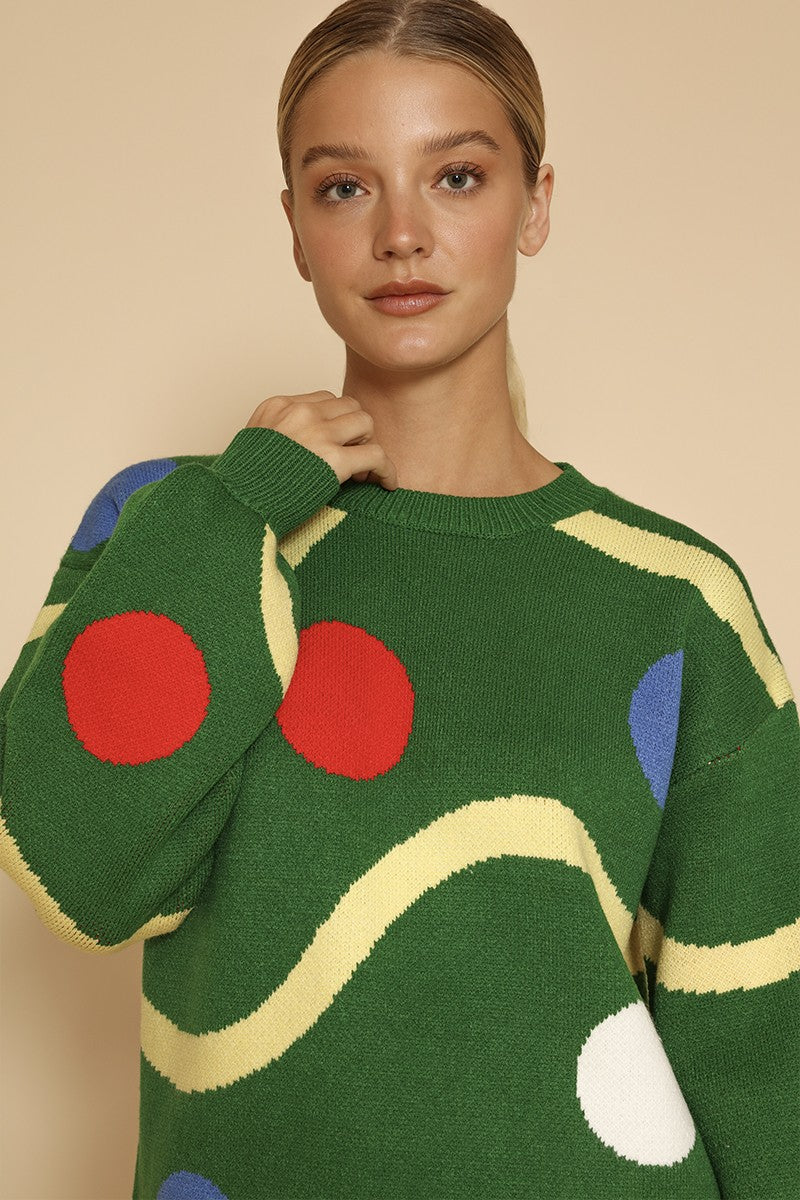 Christmas Tree Ornament Knit Sweater