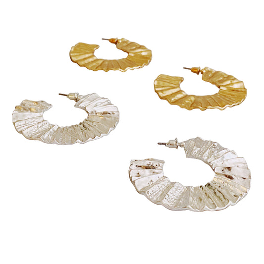 Coastal Crinkled Art Hoops