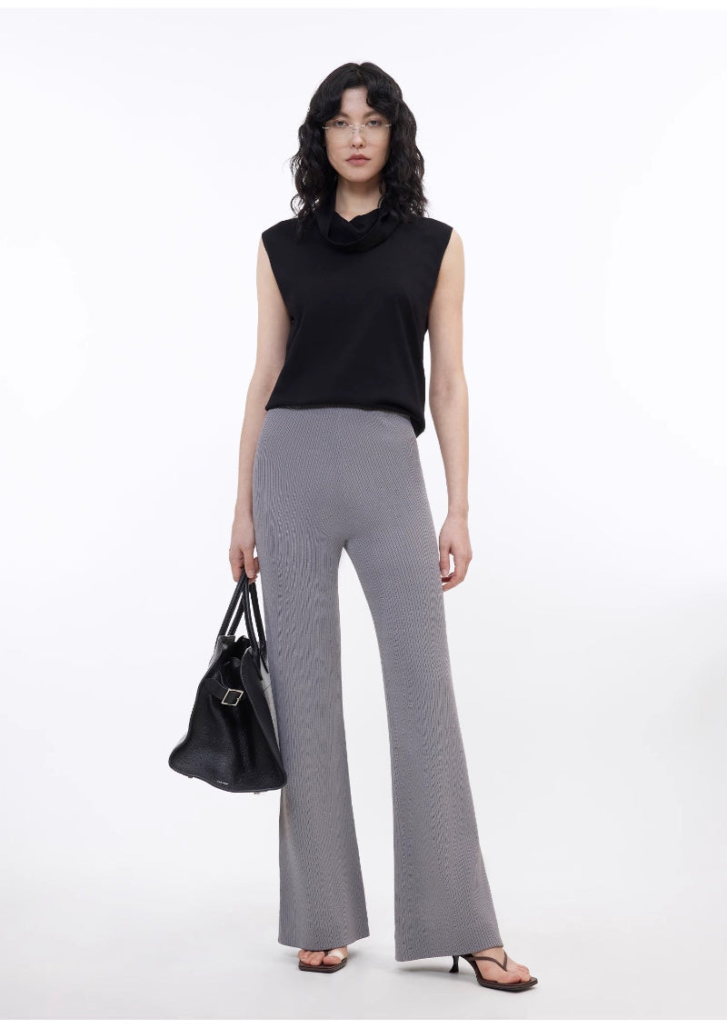 Drape Knit Flare Trousers