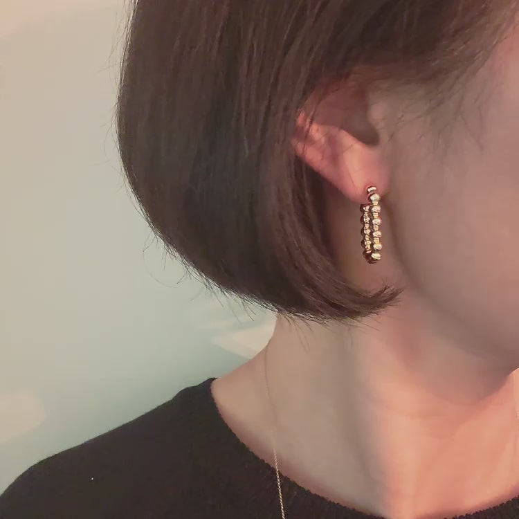 Dotty Square Hoop Earrings