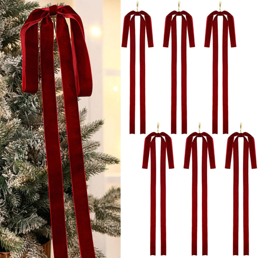 Velvet Holiday Swag Bows | Set of 6