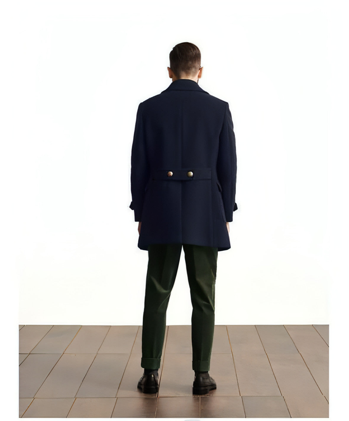 Men's Mid-Length Wool Coat