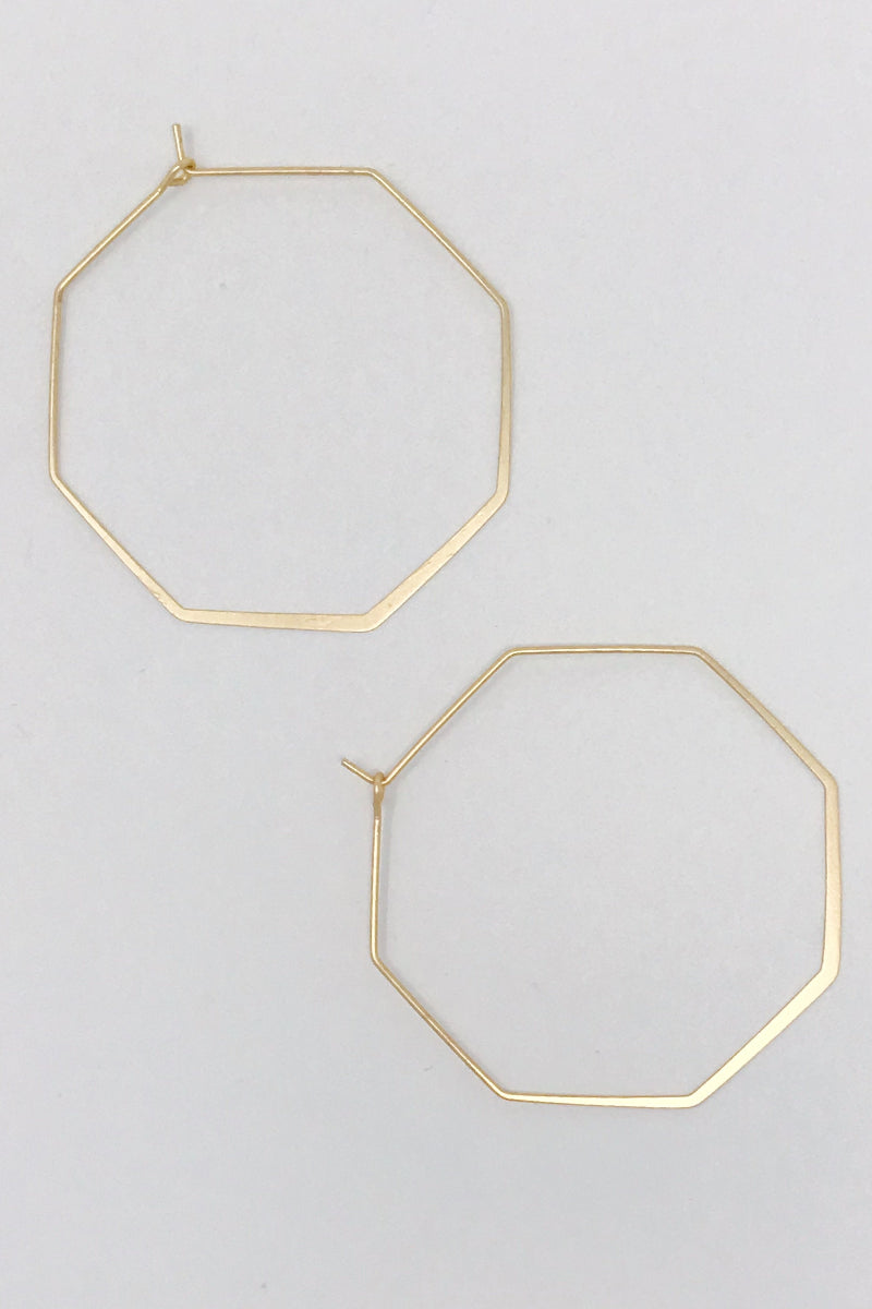 Octagon Wire Hoop Earrings