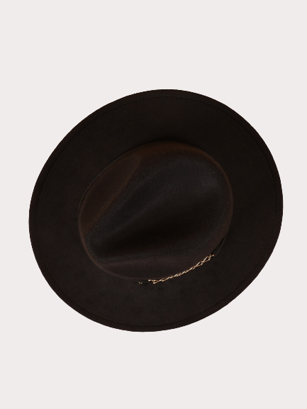 Let's Link Up Belted Chain Fedora Hat (Black)