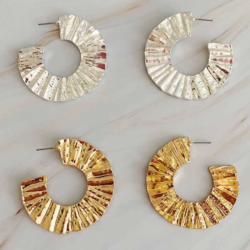 Coastal Crinkled Art Hoops