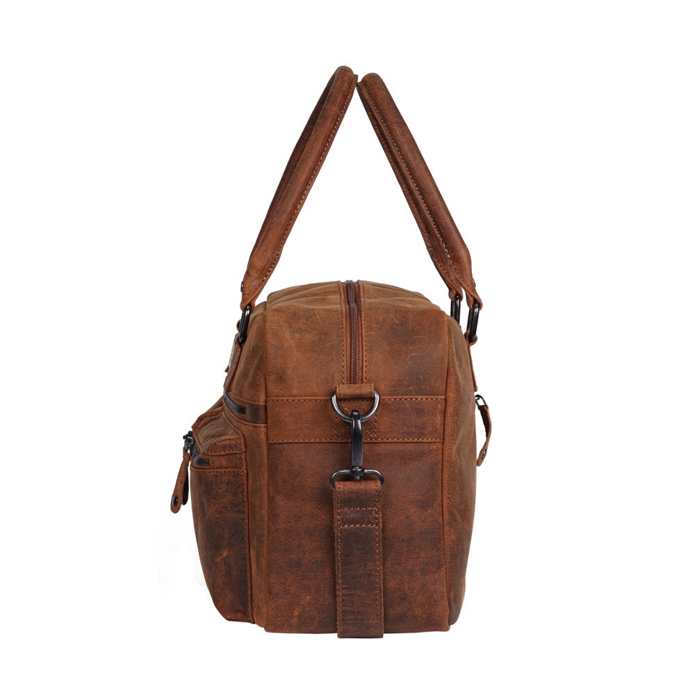 Vintage Leather Weekender Bag