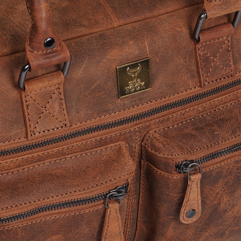Vintage Leather Weekender Bag