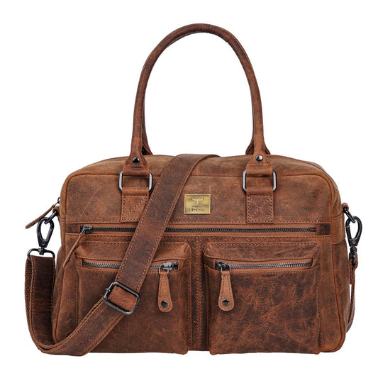 Vintage Leather Weekender Bag