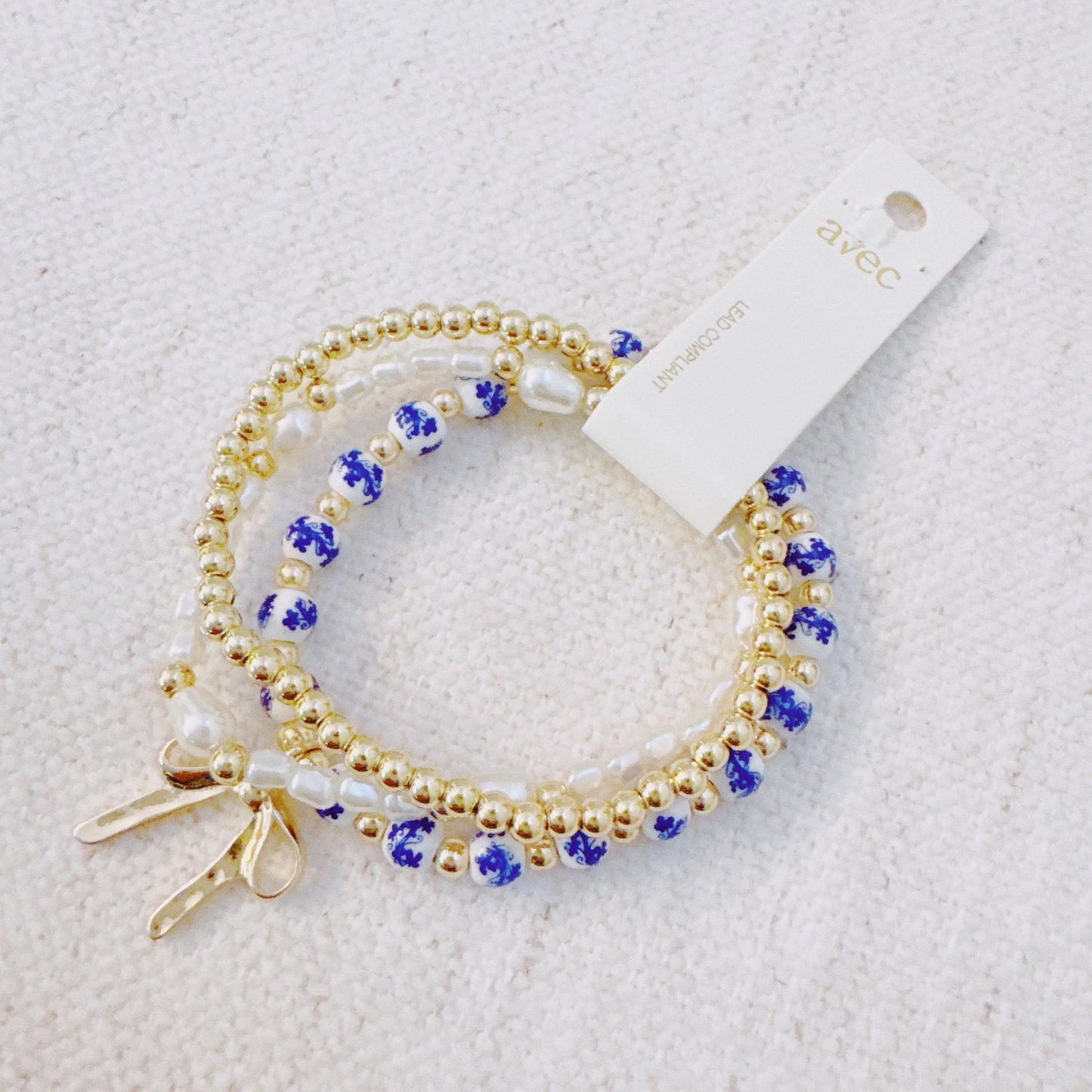 Floral Ceramic Beaded Bracelet Set