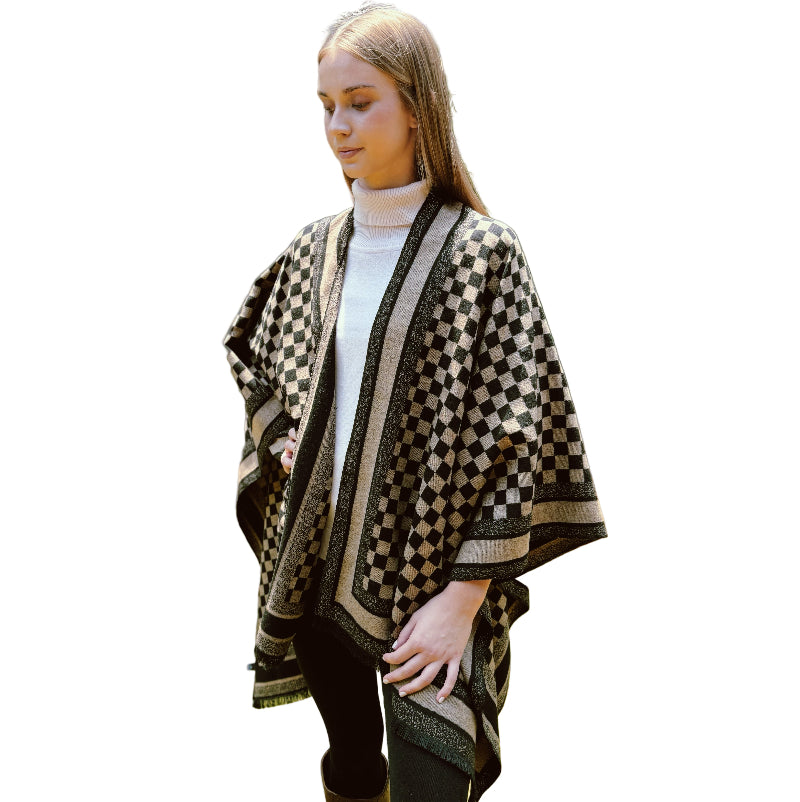 Checker Chic Ruana