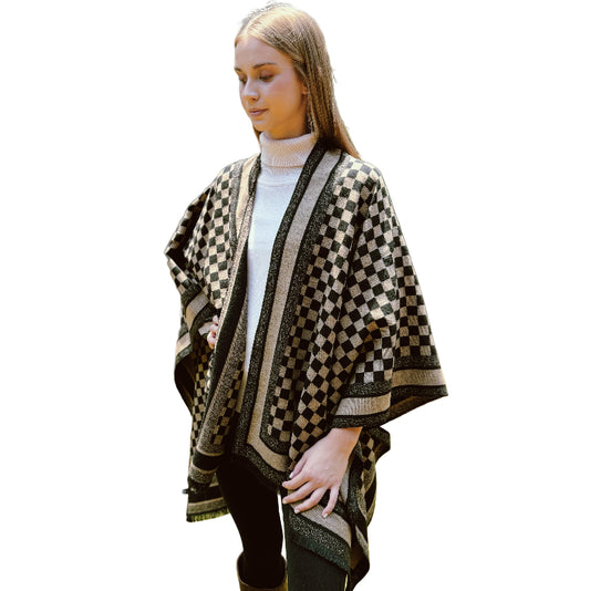 Checker Chic Ruana