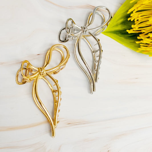 Annie Metal Bow Hair Claw Duo