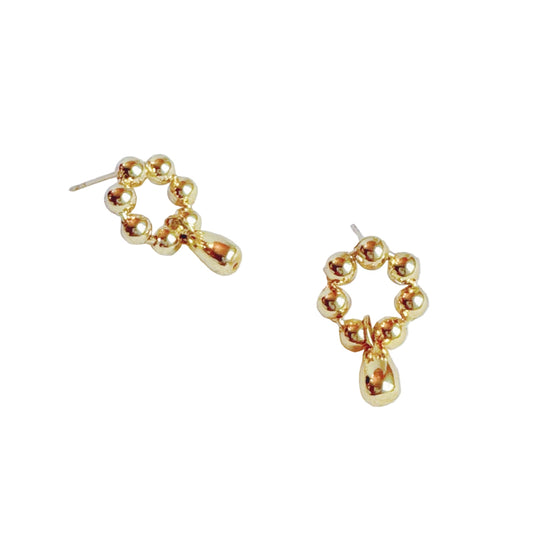 Golden Petal Drop Earrings
