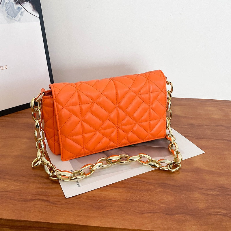 Plaid Chain Shoulder Bag