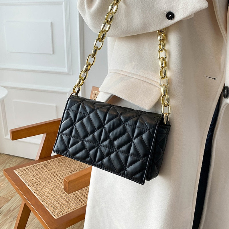 Plaid Chain Shoulder Bag