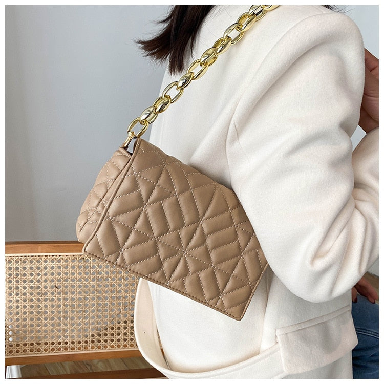 Plaid Chain Shoulder Bag