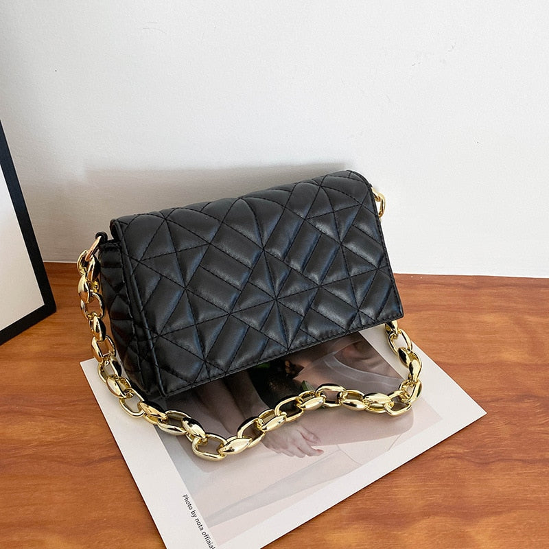 Plaid Chain Shoulder Bag
