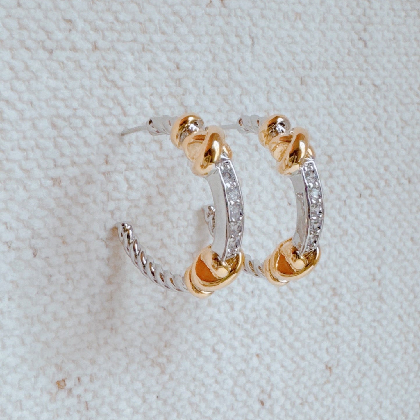 Hailey Two Tone Hoop Earrings