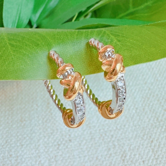 Hailey Two Tone Hoop Earrings