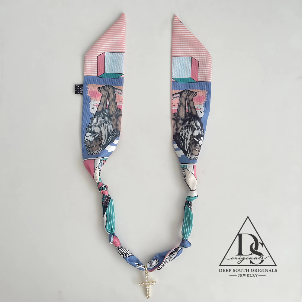 Zebra Faith Scarf Necklace
