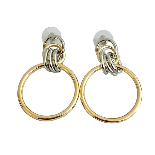 Two-Tone Beauty Hoop Earrings